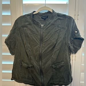 Torrid Military Utility Blouse, Olive Green